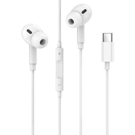 Auriculares Dekkin In ear Conexión Usb C Au-072 Blanco