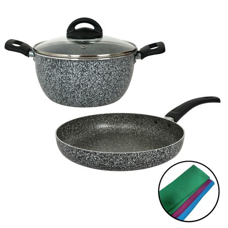 Bateria de Cocina Cacerola Sarten Tapa de Vidrio Aston Pedra 