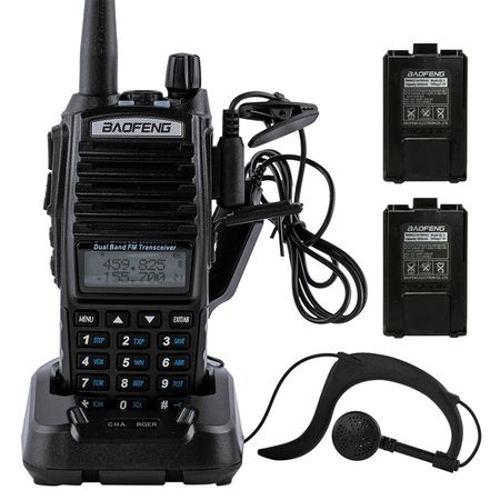 Handy Baofeng UV-82 10w Bi-Banda 128CH Hasta 20km + 2 Baterías y Manos Libres
