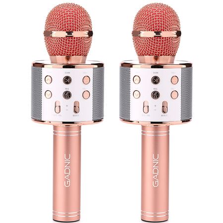 Kit x2 Micrófono Gadnic KM-01 Karaoke Inalámbrico Bluetooth