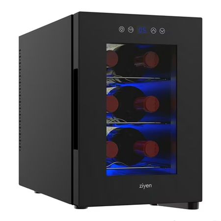 Cava De Vinos Ziyen Capacidad 6 Botellas Refrigeración Iluminación Interior LED