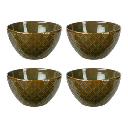 Set x 4 Bowls Compotera Dip Envejecido Aston Ceramica 