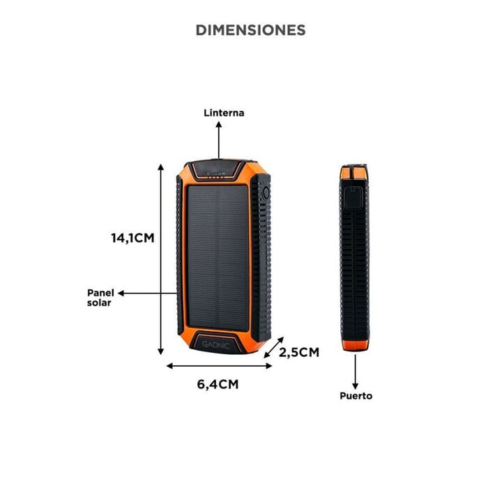 Cargador de Batería Solar Gadnic Power Bank Inalámbrico - Vista 6