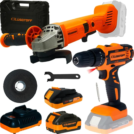 Kit Taladro + Amoladora Bateria Lusqtoff Lpack001-8 Maletin