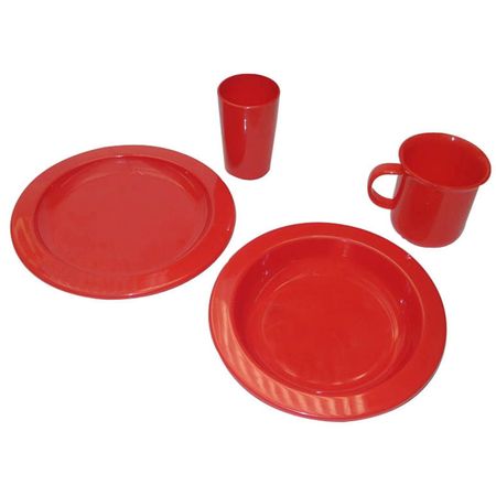 Conjunto De Camping Plastico Foco 2 Platos + Vaso + Jarro