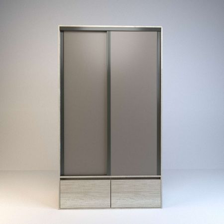 Placard Corredizo 1,20 2 Cajones 2 Zapateros Nevado Gris C. Tables