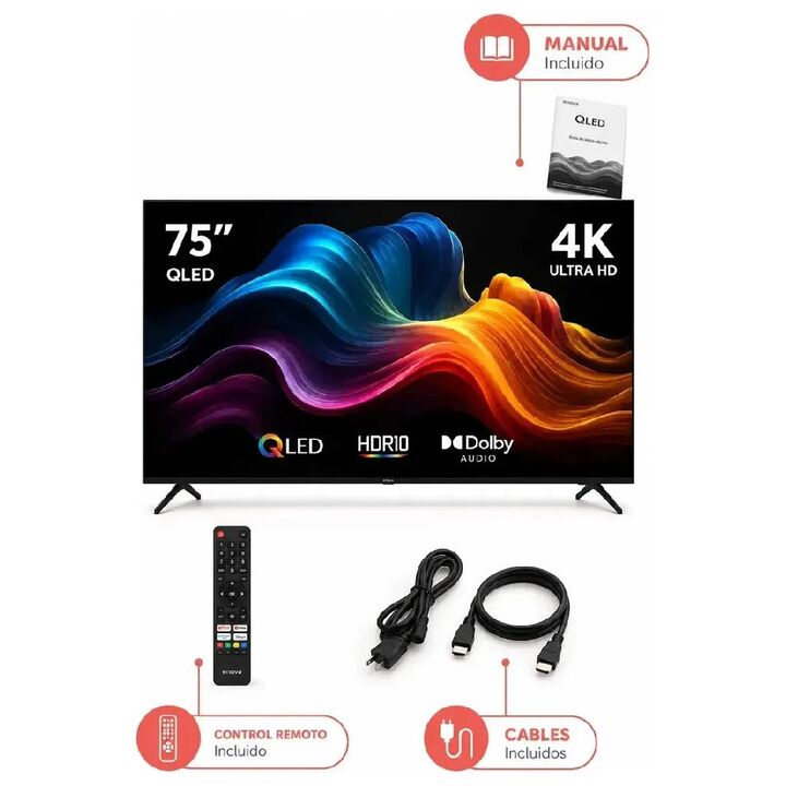 Smart TV Enova 75 Pulgadas QLED 4K UHD TE75UG12-TDF - Vista 2