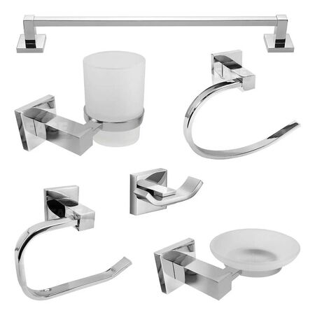 SET DE 6 ACCESORIOS PARA PARED DE BAÑO LOTO
