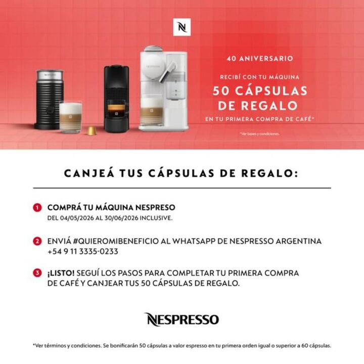 Cafetera Nespresso Gran Lattissima One Touch 1.3lts Negra F541-AR-BK-NE - Vista 2