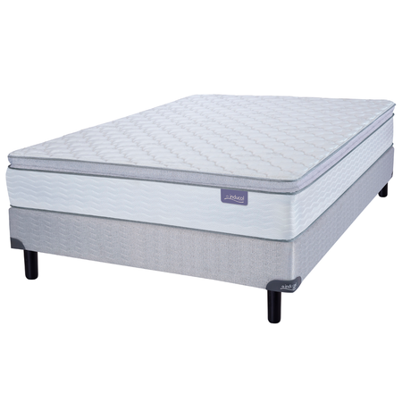 Colchón + Sommier Resortes 2 Plazas Inducol April con Pillow 130x190x24 110kg 