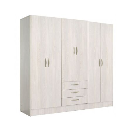 Placard Plus 200x1,82x0,48 6 puertas/ 3 cajones Gris Andino 100609
