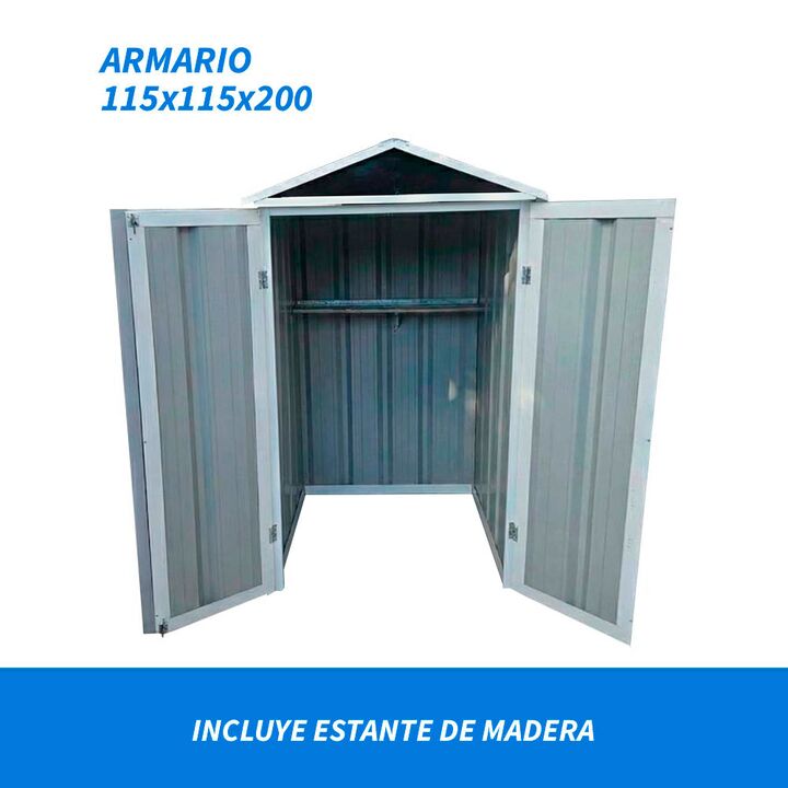 Armario Depósito Galpón de jardín 1x1x2 Negro + Estante Calibre 28 DON ACERO - Vista 3