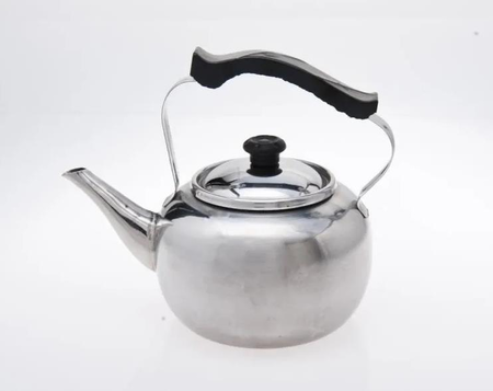 Pava Acero Inoxidable Guadix 1,5 Litros Pico Curvo Baquelita Gris