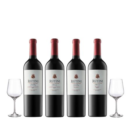 Set Rutini Single Vineyard 4 y 2 Copas Con Estuche