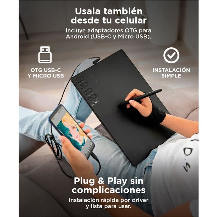 Tableta Gráfica Gadnic con Lápiz Óptico - Vista 5