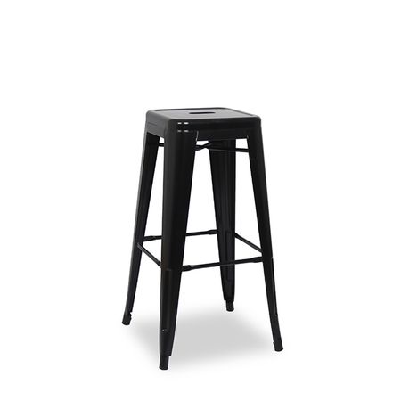 Banqueta Tolix Alta Acero Fija 76 Cm Garden Life Negra Ft577501