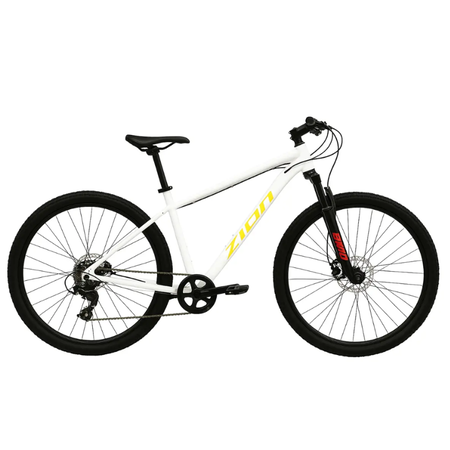 Bicicleta MTB Zion Frisk R29 21V Blanco/Ama Disco Hidr. Talle L