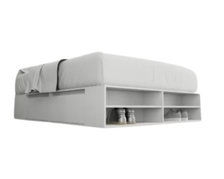 Base Cama Box Linea Minimal 1.40m 4 Cajones Con Estantes 6442 Everest Tables
