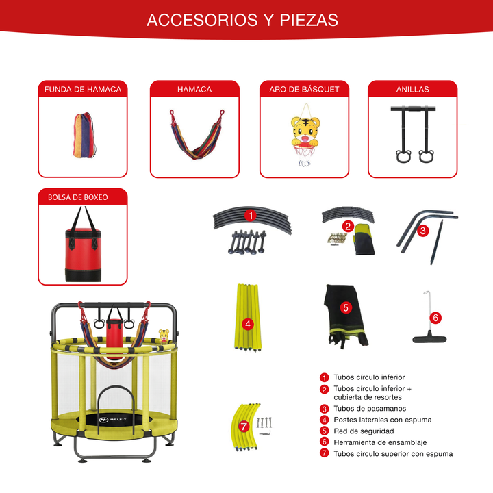 Cama Elástica Melfit 1.40 Mts Trampolín Red Chicos B-jump - Vista 2