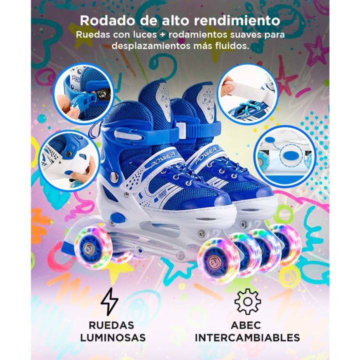 Rollers Para Niñas y Niños Extensibles Con Bolso - Vista 4