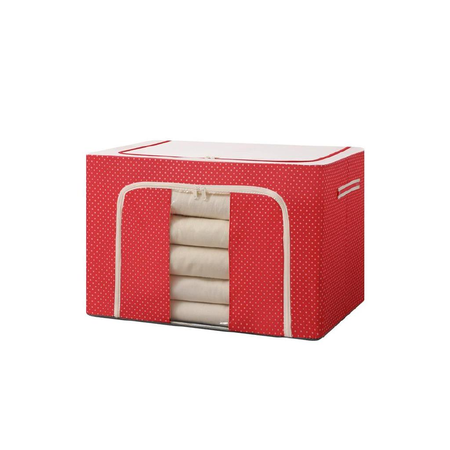Canasto Caja Plegable Organizador Waggs De Tela Y Metal Talle S Rojo