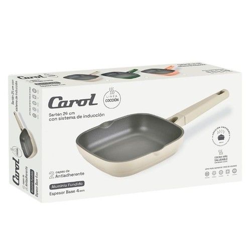 Sartén Antiadherente Cuadrada 26cm Carol de Aluminio Fundido beige - Vista 3