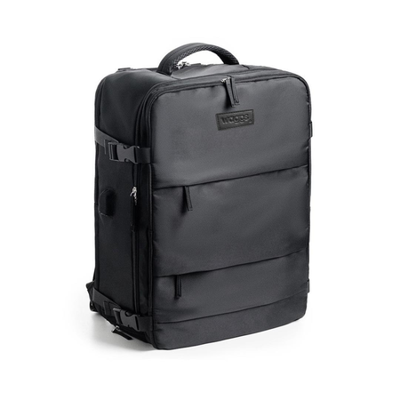 Mochila de Viaje Carry On para Cabina de Avion Porta Notebook Waggs Negra