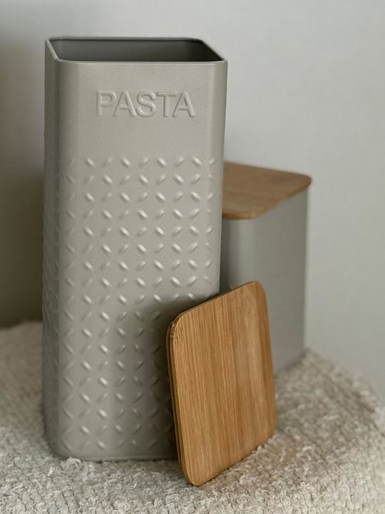 Set x2 LATA CUADRADA GREY TAPA BAMBOO - Vista 2