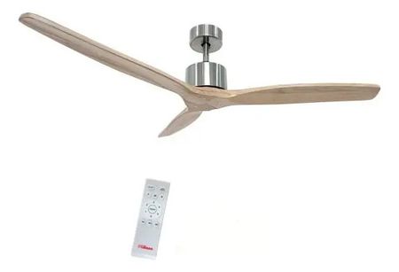 VENT.TECHO LILIANA 3 ASPAS MADERA MINIMALISTA C/LUZ 6 VEL. 60W