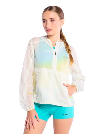 Campera Saucony Triumph Packaway Mujer Running Blanco