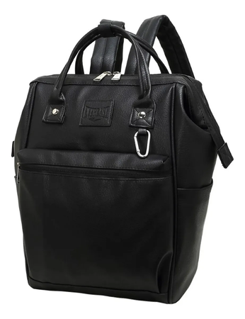Mochila Everlast Mujer Urbana Boca Pez Color Negro de eco cuero.