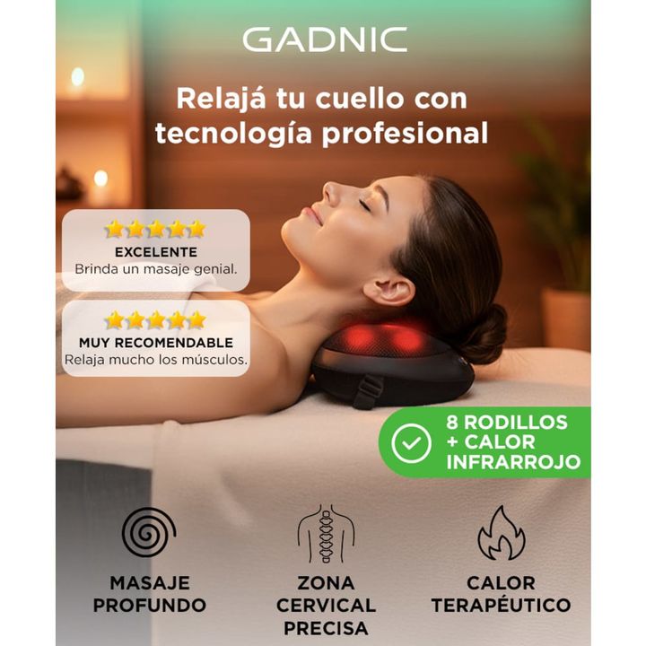 Masajeador Gadnic Wings Portátil Terapia de Calor 8 Nodos 2 Modos - Vista 2