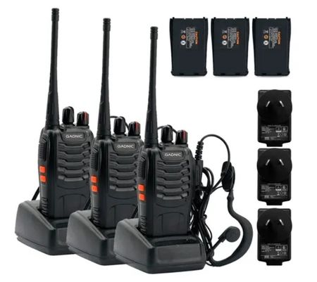 Kit x3 de Handy Gadnic WK99U 5w 16CH UHF Hasta 10km + Manos Libres
