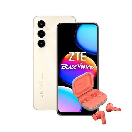 Combo ZTE V80 Max 4+256GB Dorado + Moto Buds Guitar Peach Pink