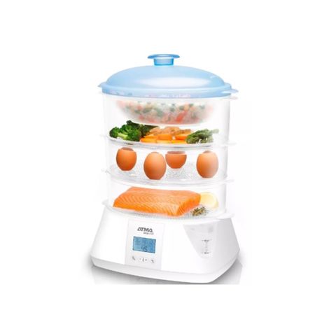 Vaporera Atma Con Panel Digital 3 Bandejas Apilables Va8121p