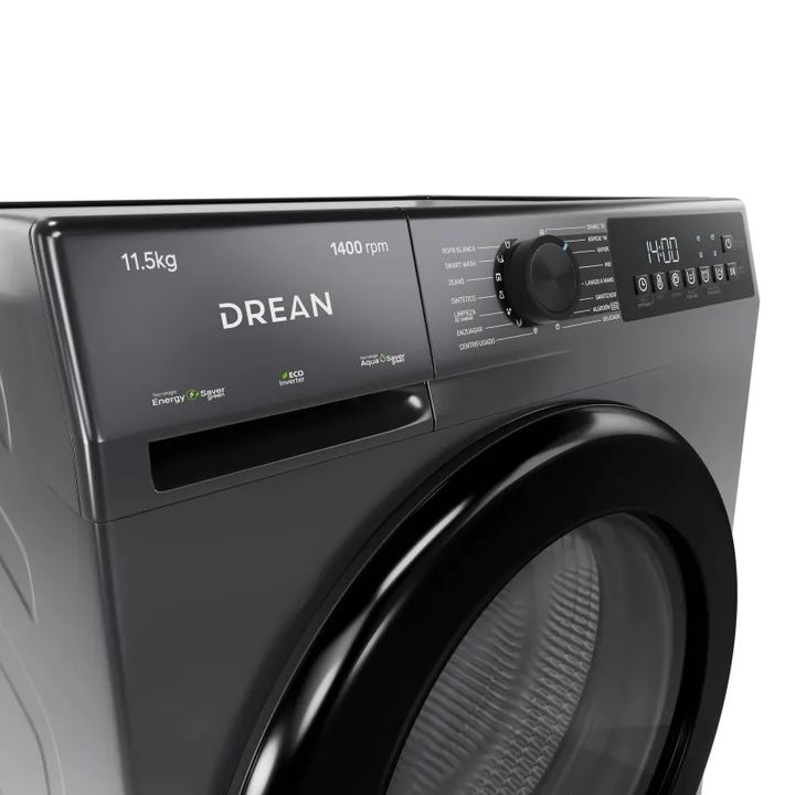 Lavarropas automatico DREAN LFDR1114ISG0 inverter carga frontal 11.5 kg 1400 rpm gris - Vista 3