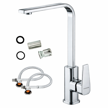 Grifería Monocomando Cocina Caño Alto Moderno Novohome Cromo