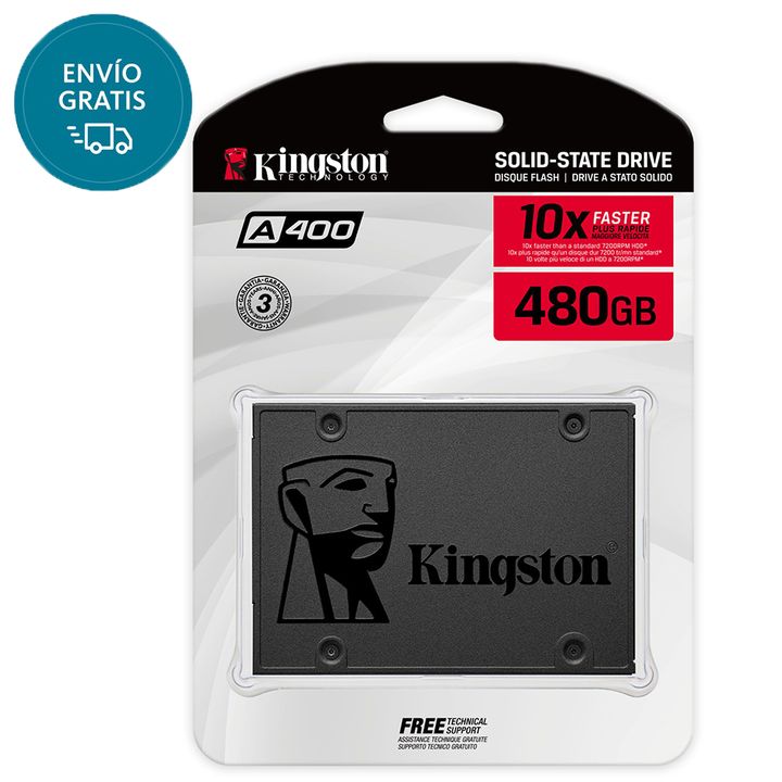 Disco de Estado Solido 480GB Kingston A400 SATAIII - Vista 1