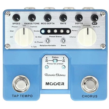 Mooer Reverie Chorus. Pedal multiefectos Twin Series para guitarra. 5 efectos en un solo equipo