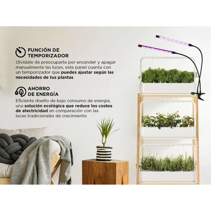 Luz Led Cultivo Indoor Gadnic GROW3 Espectro Completo Rojo y Blanco - Vista 3