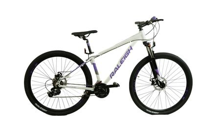 Bicicleta Raleigh Mojave 2.0 D / Talle: 15"/S / Blanco/Violeta / Cuadro de aluminio / FRENOS A DISCO HIDRAULICOS- 21 Vel / Rodado 29 / Línea 2026.