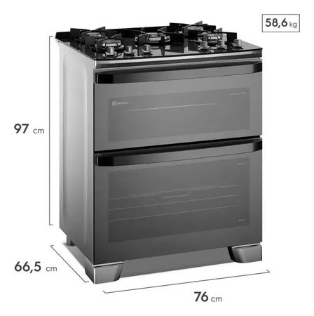 Cocina Electrolux F5ead Multigas 76cm Doble Horno Air Fryer