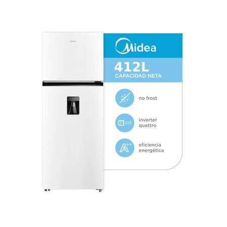 Heladera Inverter Midea Blanco Top Mount  412 L