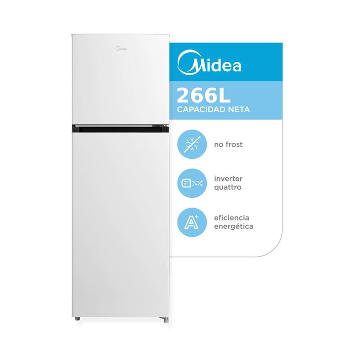 Heladera Inverter Midea Blanca Top Mount 266 L Blanco - Vista 1