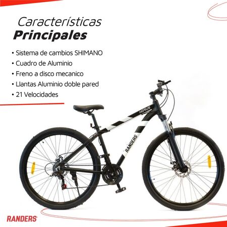 Bicicleta Mountain Bike MTB Randers R29 SHIMANO Talle L