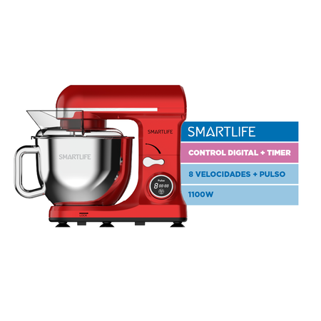 Batidora Planetaria Digital Smartlife SB0037R 1100W Roja