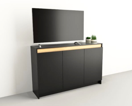 Bahiut Linea Home 3 Ptas 2 Est 1156 Negro/Olmo Tables