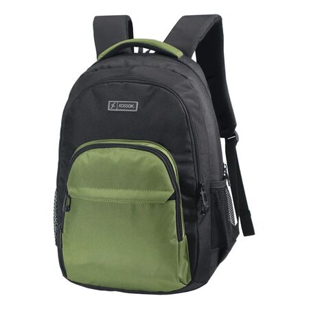 Mochila Kossok Piem - Gran Capacidad - Urbana - Super Reforz Negro/Verde Liso