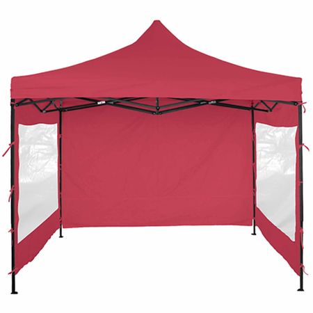Gazebo Plegable Con Paredes 3 X 3 X 2.50 Altura Central Mts Rojo
