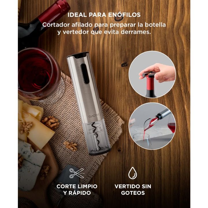 Set Para Vino Profesional Gadnic V8093 Abridor Vertedor Conservador - Vista 4